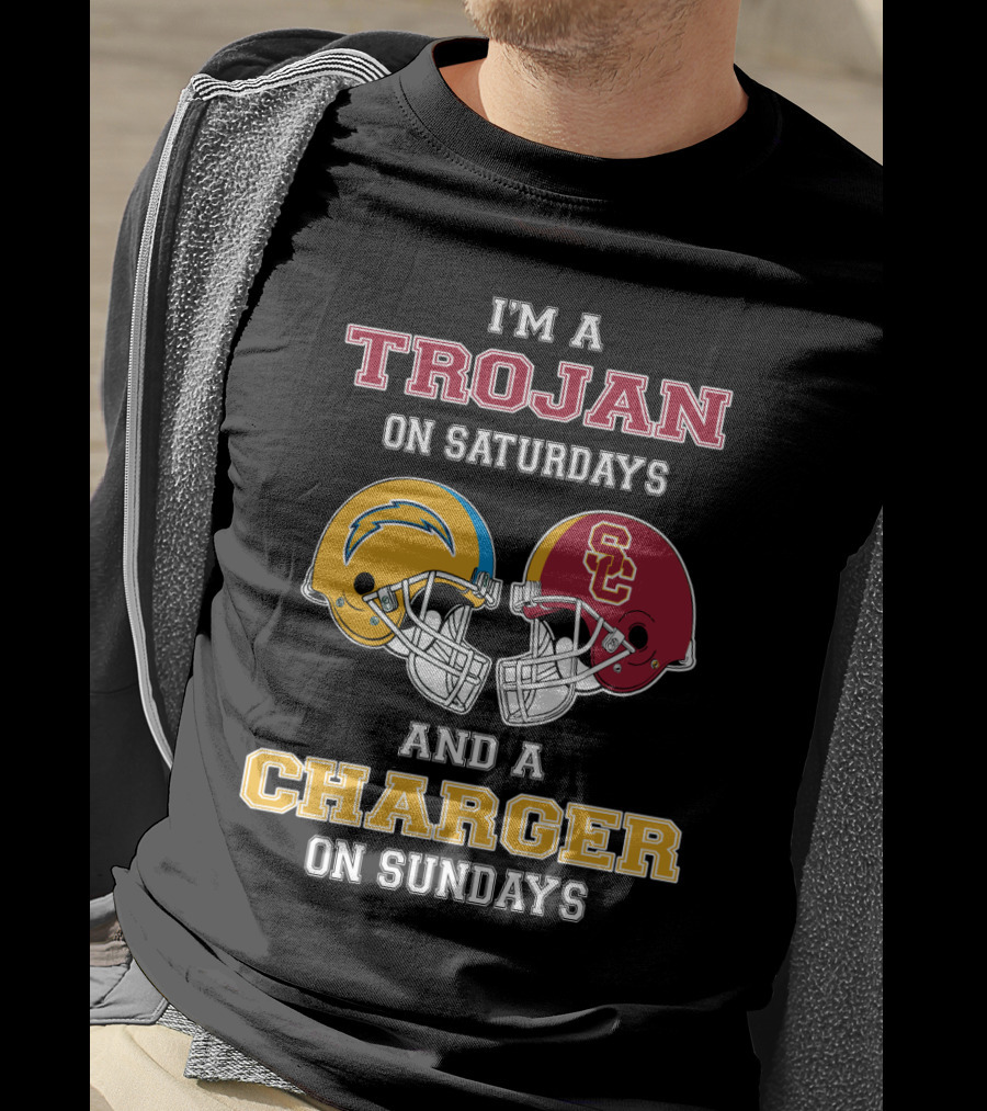 I'm A Trojan On Saturdays And A Charger On Sundays T-Shirt