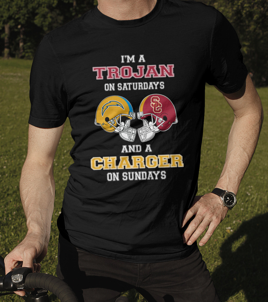 I'm A Trojan On Saturdays And A Charger On Sundays T-Shirt