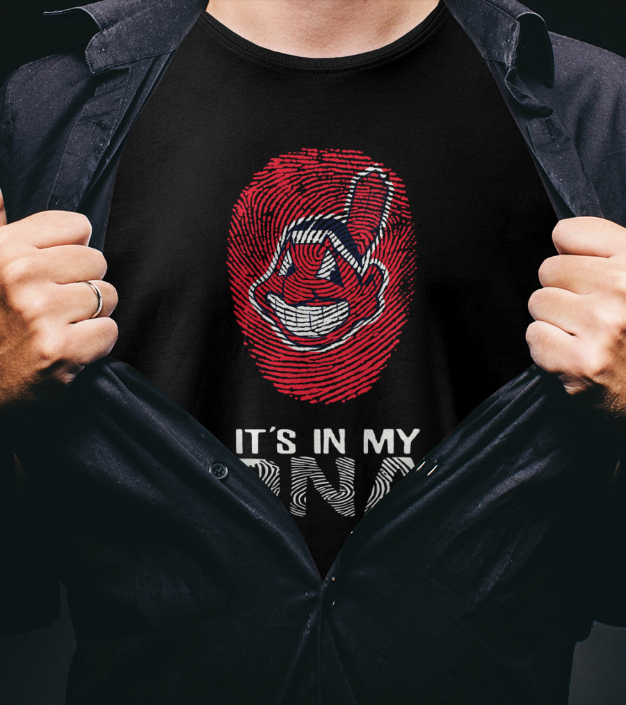 It's In My DNA Indians Fingerprint Face T-Shirt