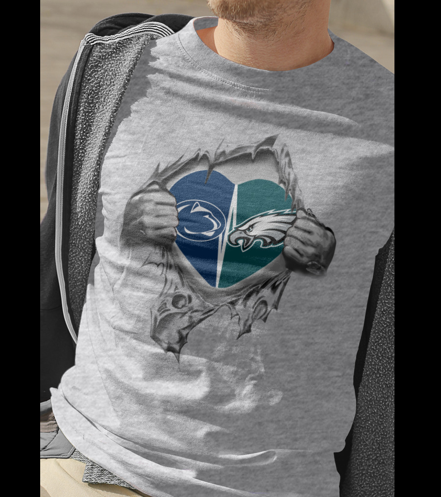 Penn State Nittany Lions Philadelphia Eagles Heart T-Shirt