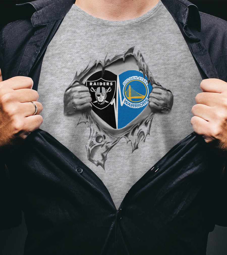 Raiders Warriors It's In My Heart Raiders Golden State Warriors T-Shirt
