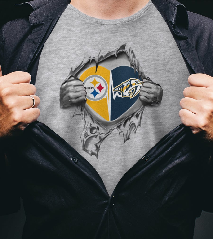 Steelers Predators Heart Passion Fan T-Shirt