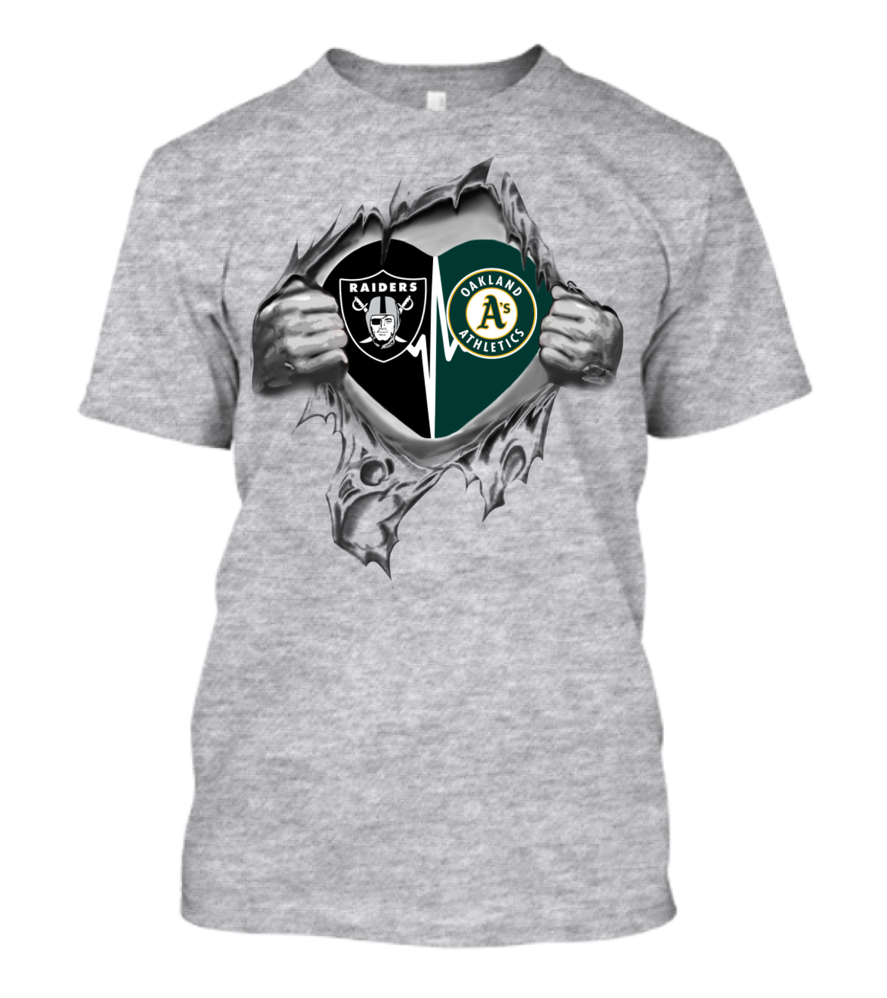 Raiders Athletics Oakland A's Heartburst T-Shirt