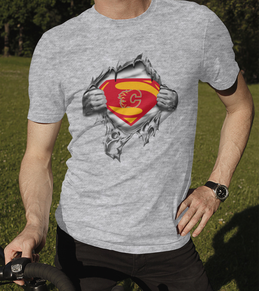 Calgary Flames Superman Logo Mashup T-Shirt