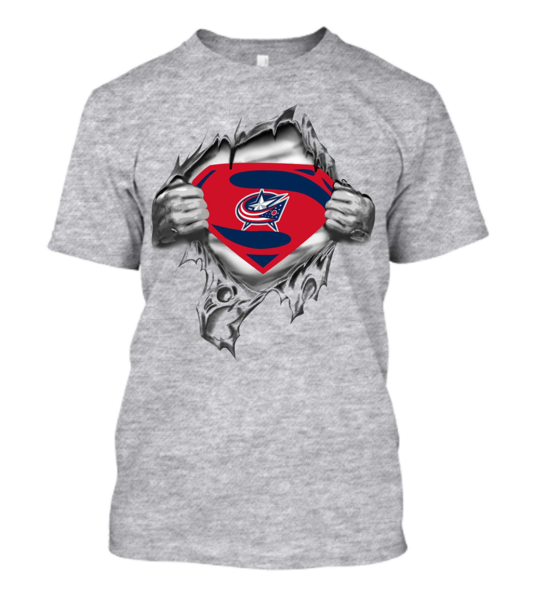 Columbus Blue Jackets Superman Logo Reveal T-Shirt