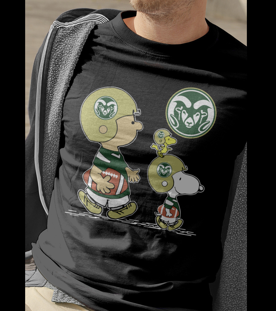 Colorado State Rams Snoopy And Woodstock Football Helmets T-Shirt