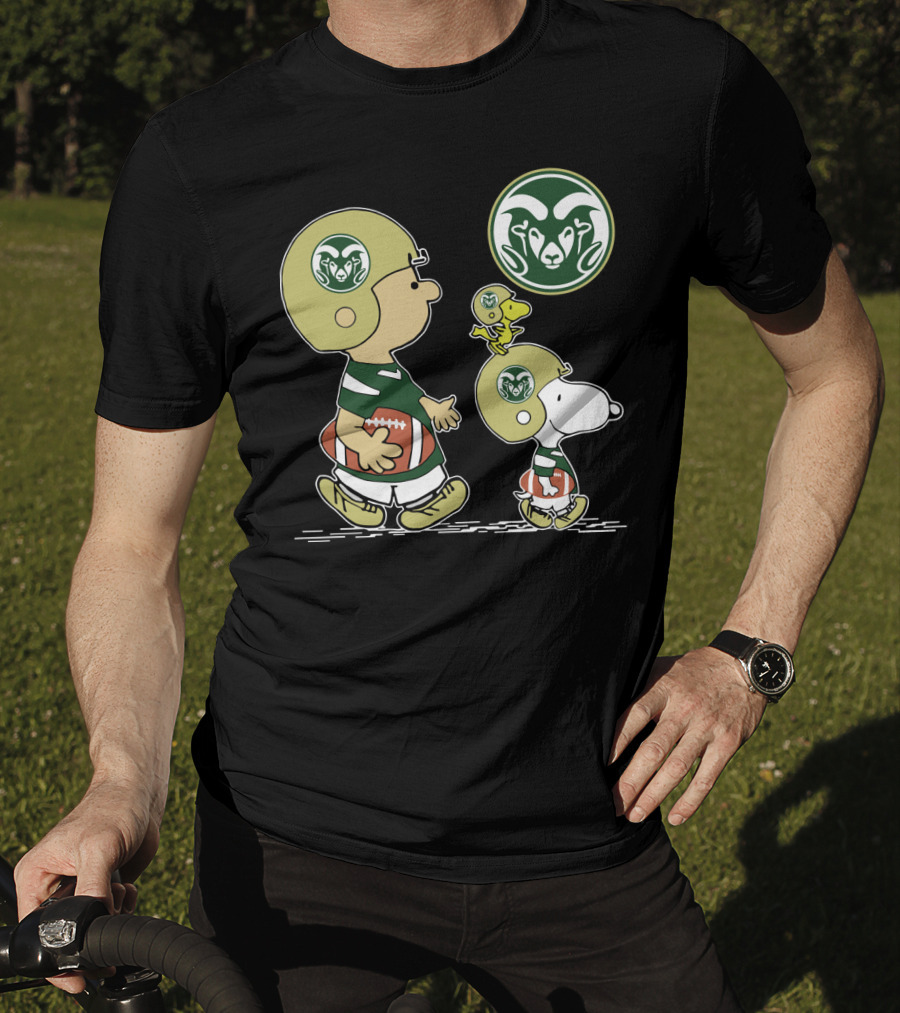 Colorado State Rams Snoopy And Woodstock Football Helmets T-Shirt