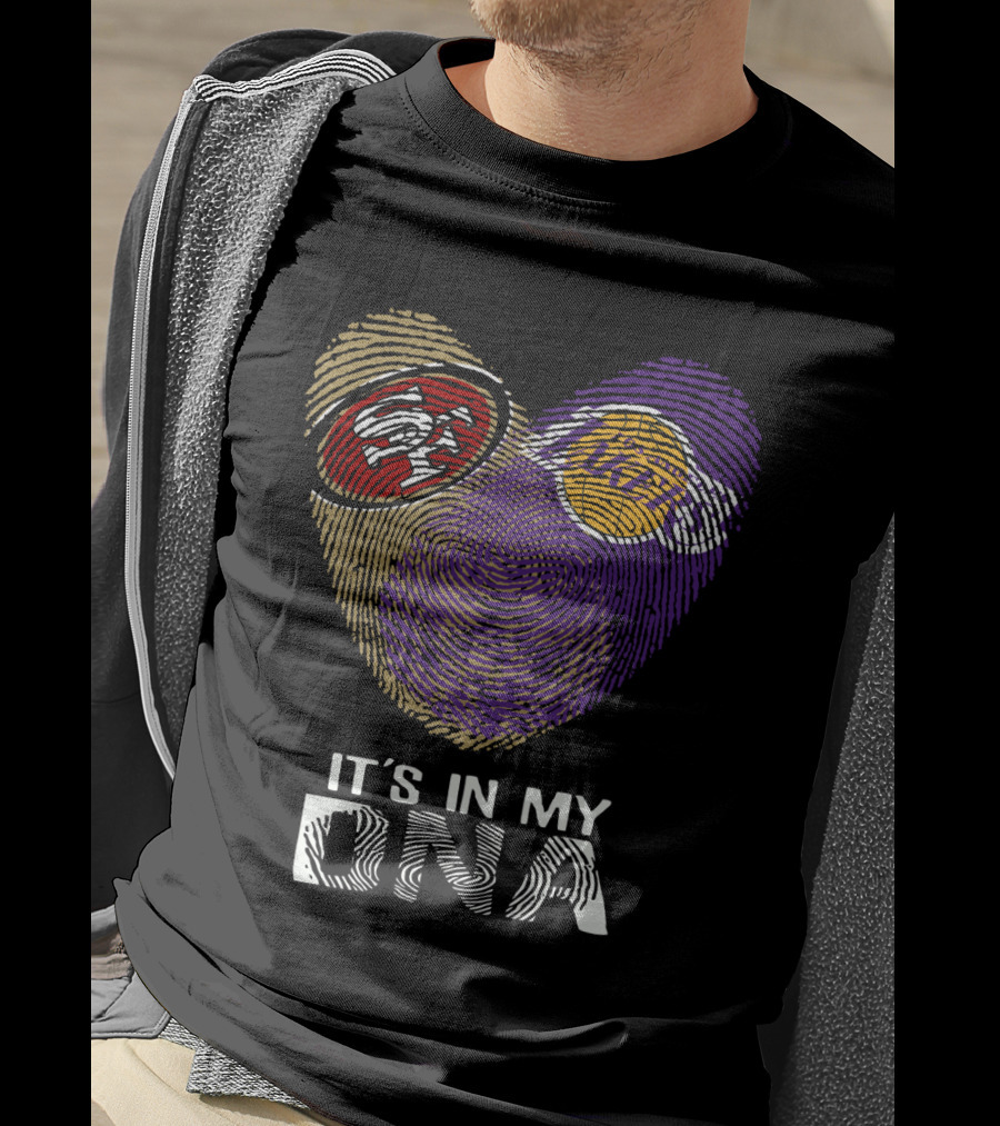 49ers Lakers It's In My DNA Fingerprint Heart T-Shirt