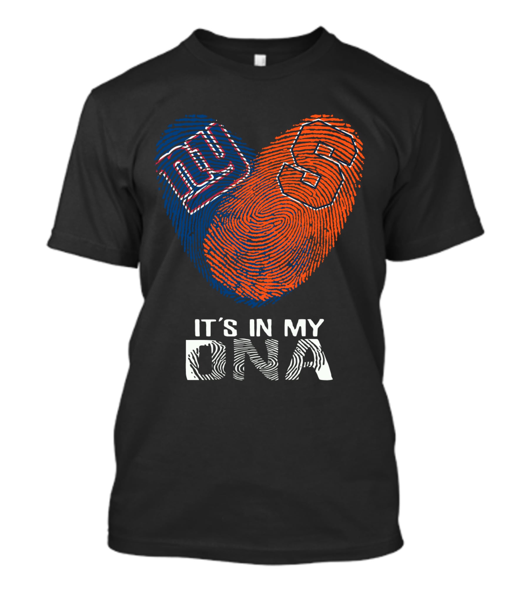 Giants Syracuse It's In My DNA Fingerprint Heart T-Shirt