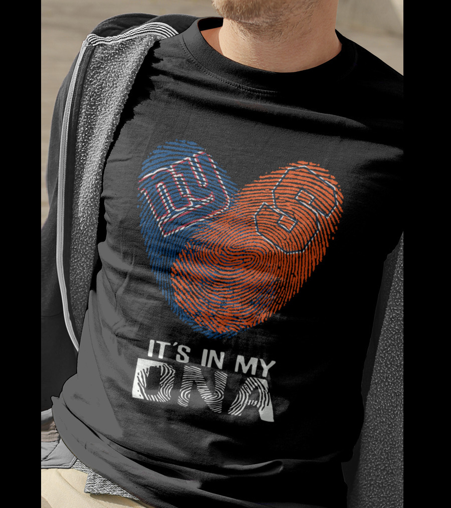 Giants Syracuse It's In My DNA Fingerprint Heart T-Shirt