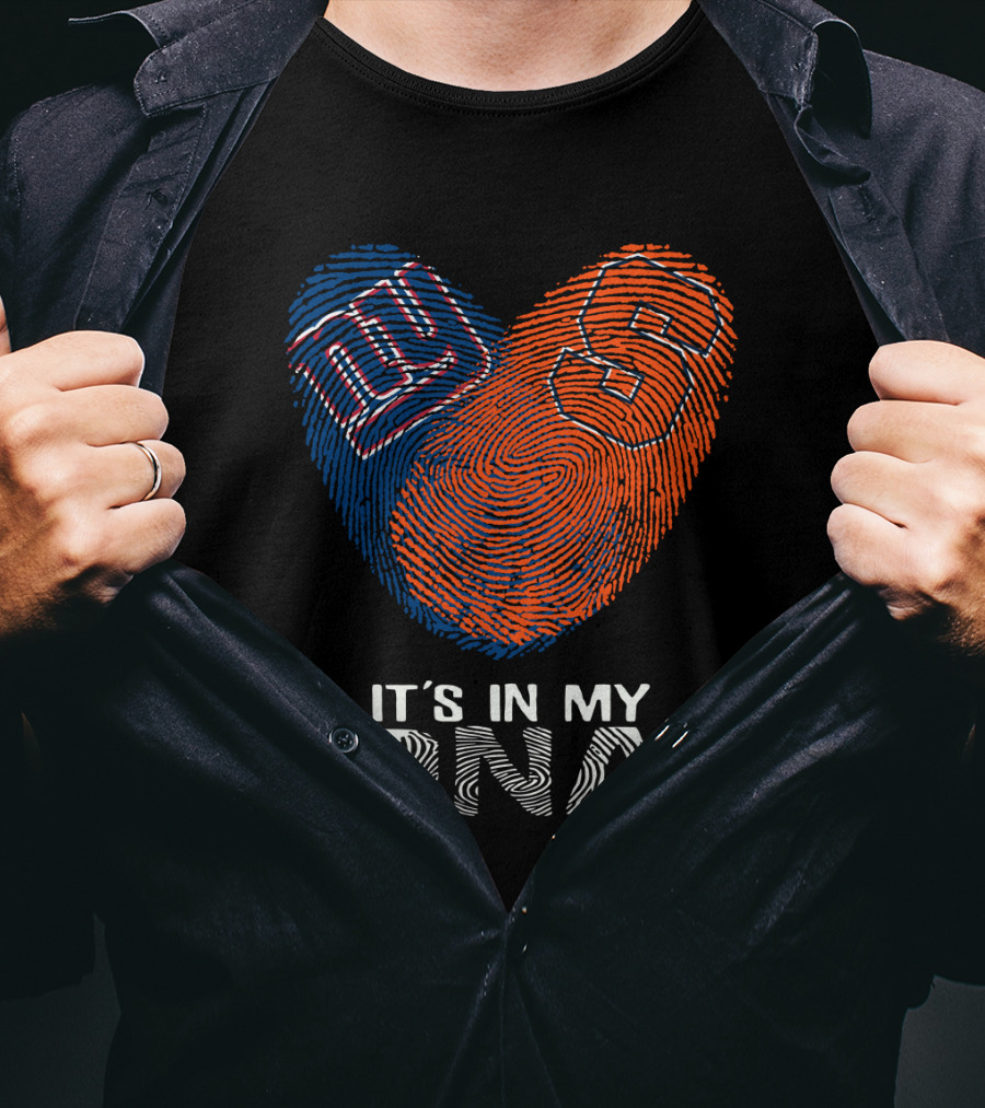 Giants Syracuse It's In My DNA Fingerprint Heart T-Shirt