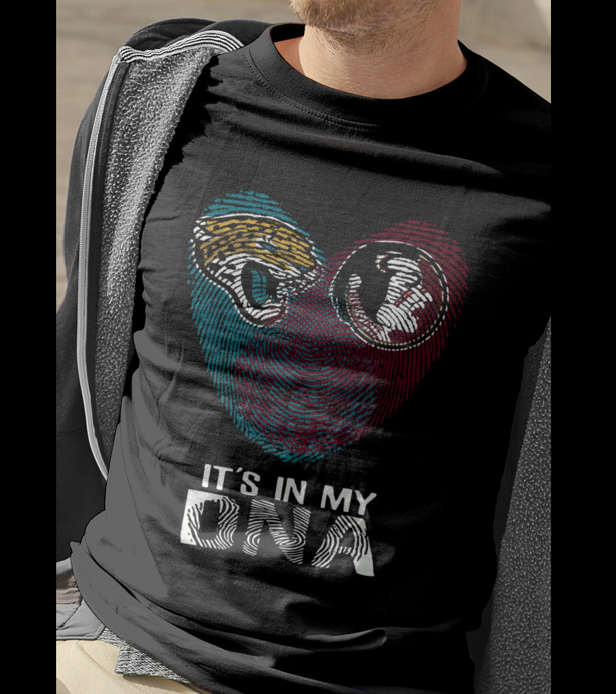 Jaguars Seminoles It's In My DNA Fingerprint Heart T-Shirt