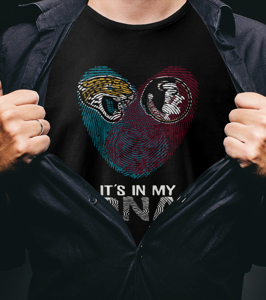 Jaguars Seminoles It's In My DNA Fingerprint Heart T-Shirt