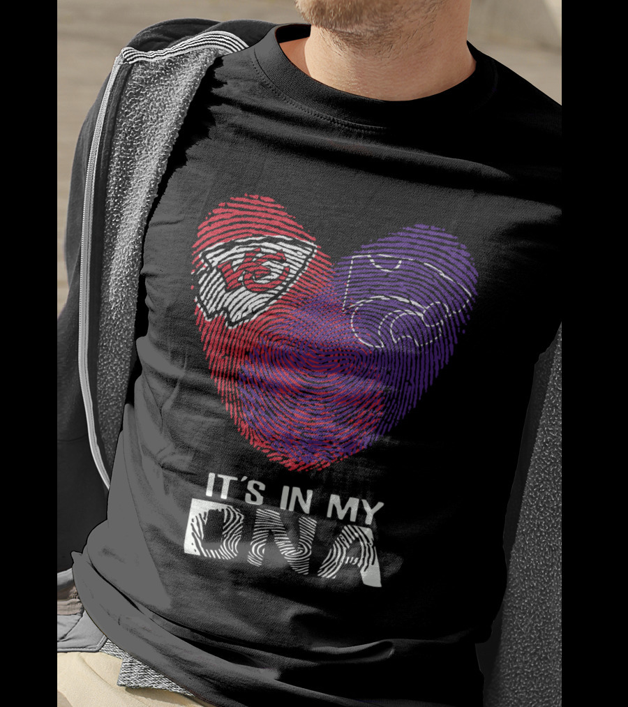 Chiefs Kansas State It's In My DNA Heart Fingerprint T-Shirt