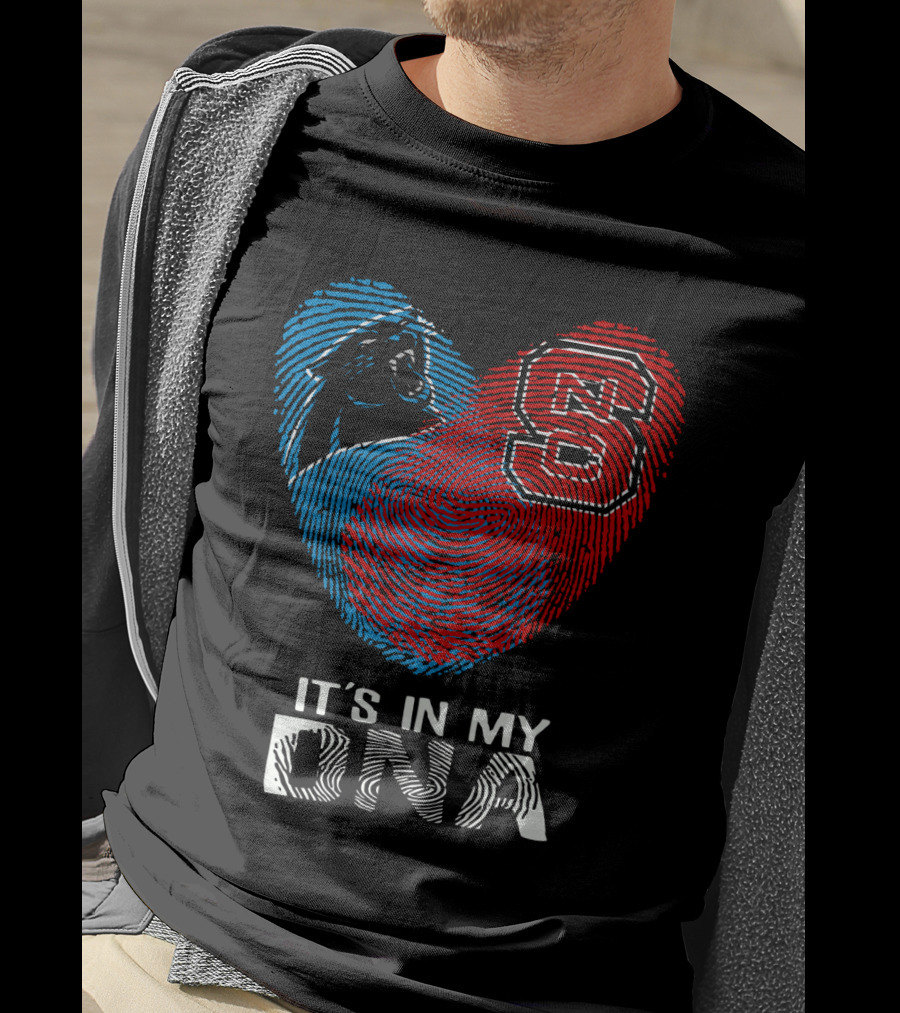 Panthers NC State It's In My DNA Fingerprint Heart T-Shirt
