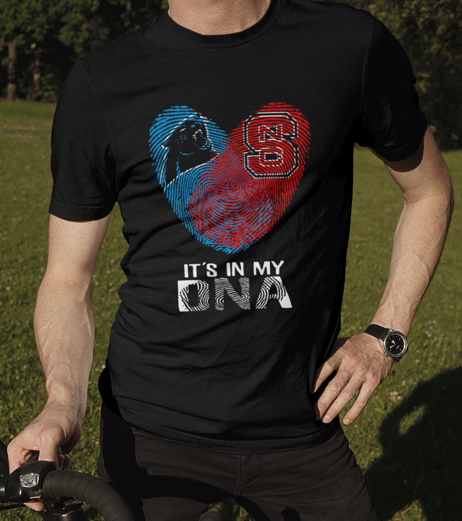 Panthers NC State It's In My DNA Fingerprint Heart T-Shirt