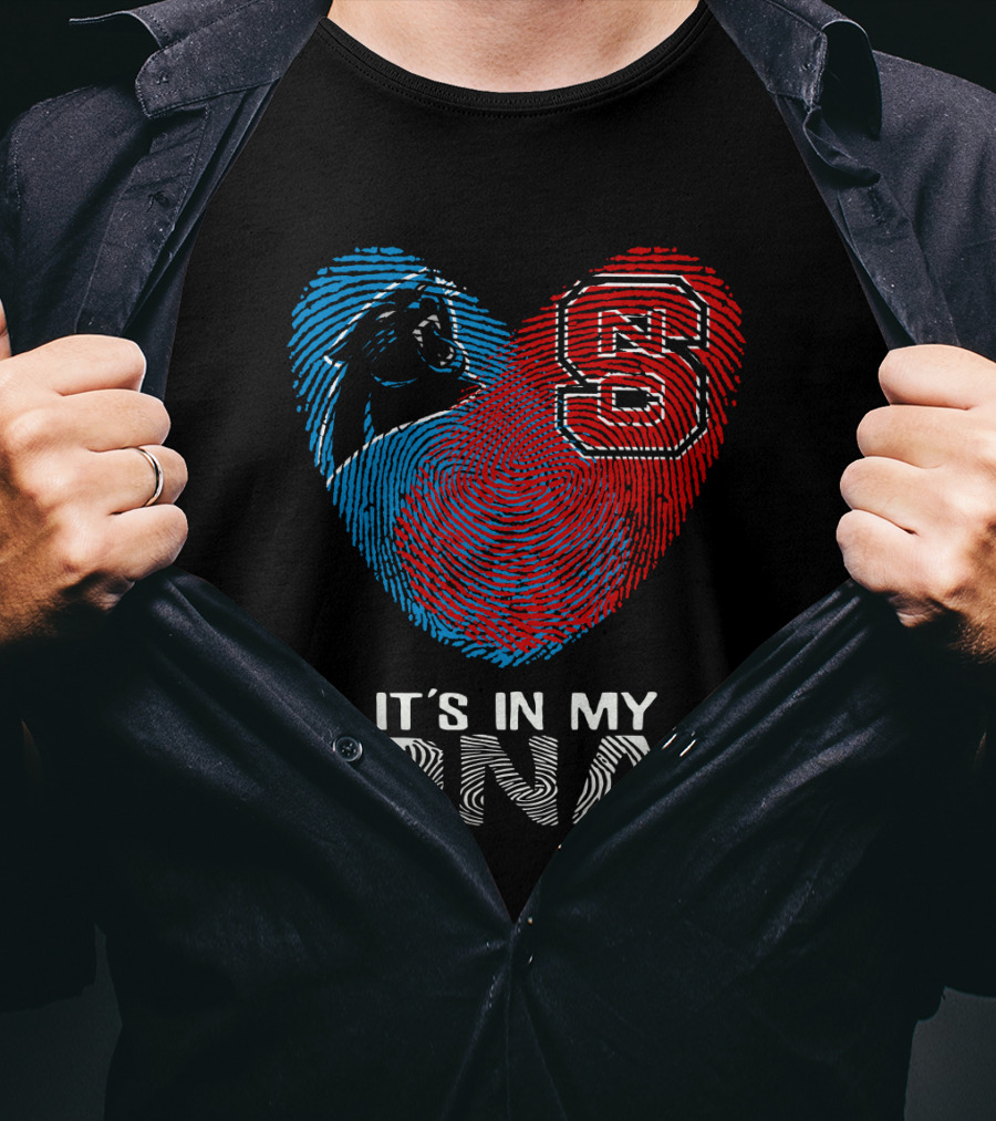 Panthers NC State It's In My DNA Fingerprint Heart T-Shirt