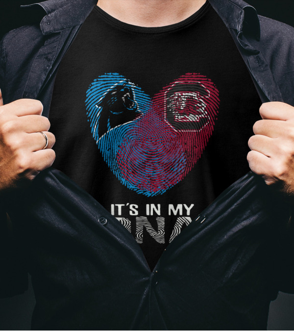 Panthers Gamecock It's In My DNA Fingerprint Heart T-Shirt