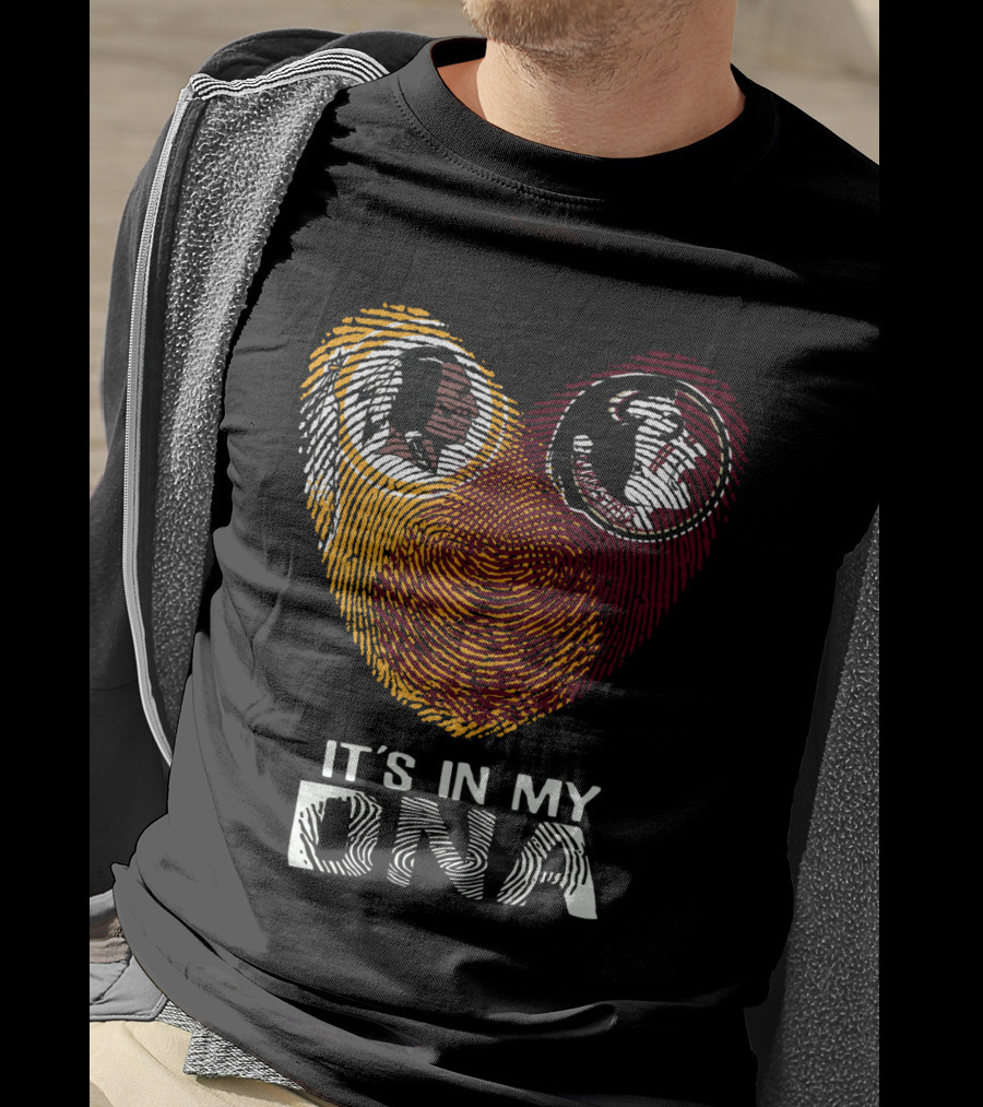 Redskins Seminoles It's In My Dna Fingerprint Logos T-Shirt