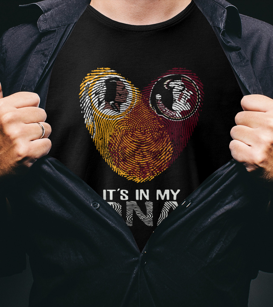 Redskins Seminoles It's In My Dna Fingerprint Logos T-Shirt