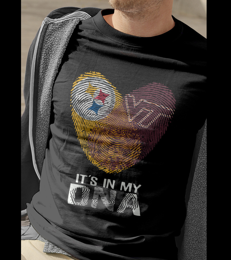 Steelers VT It's In My DNA Fingerprint Heart T-Shirt