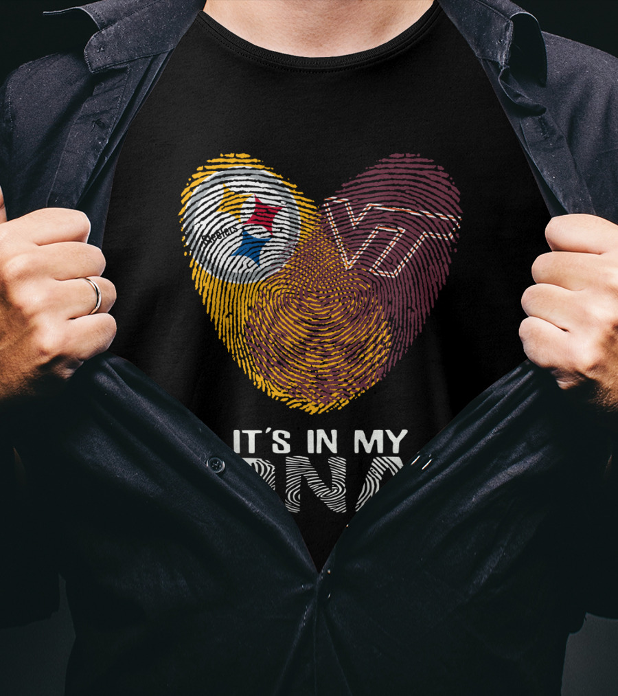 Steelers VT It's In My DNA Fingerprint Heart T-Shirt