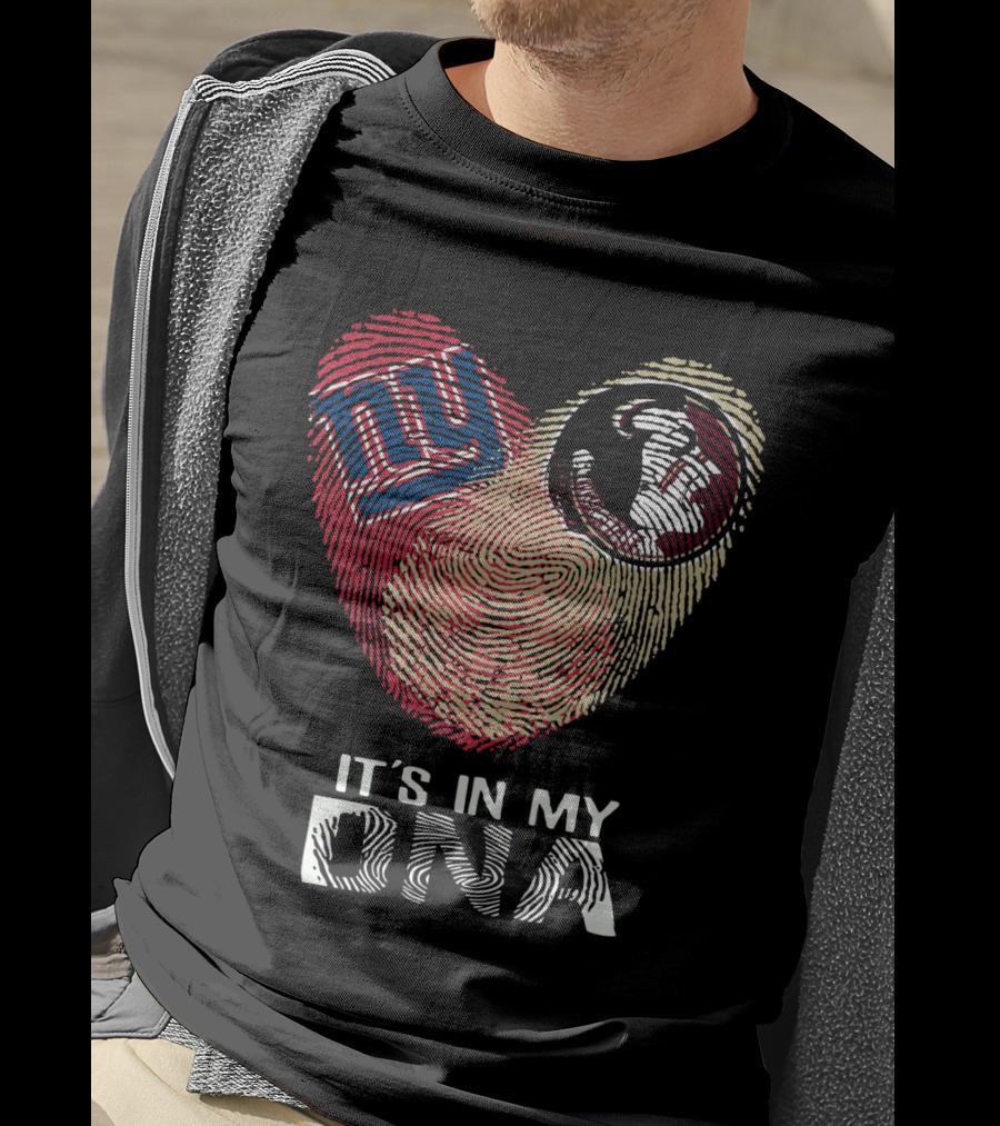 Giants Seminoles It's In My DNA Fingerprint Heart T-Shirt