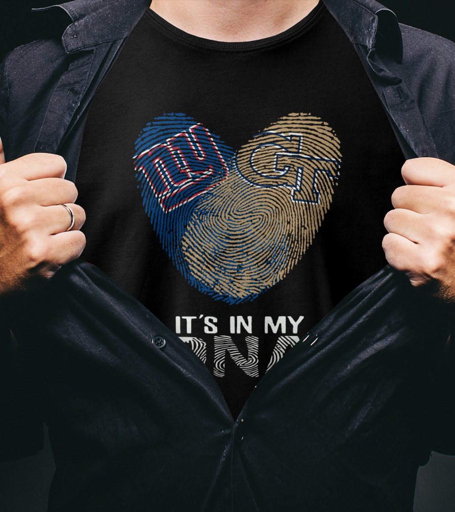 Ny Giants Gt It's In My DNA Fingerprint Heart T-Shirt