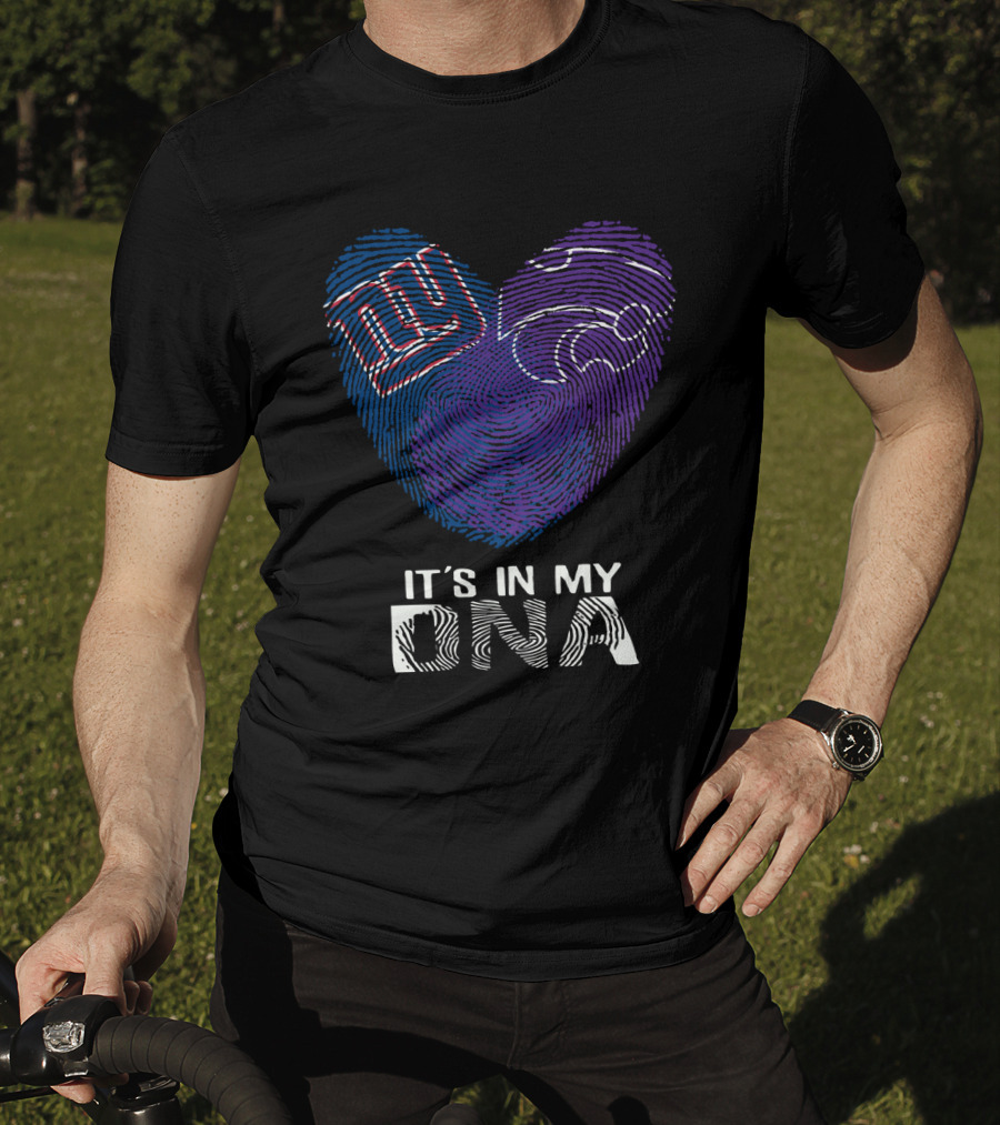 Giants Kansas St It's In My DNA Fingerprint Heart T-Shirt