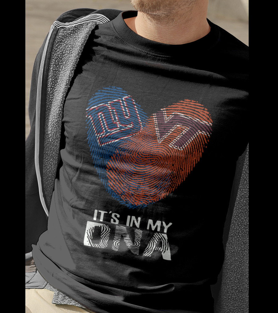 Giants VT It's In My DNA Fingerprint Heart T-Shirt