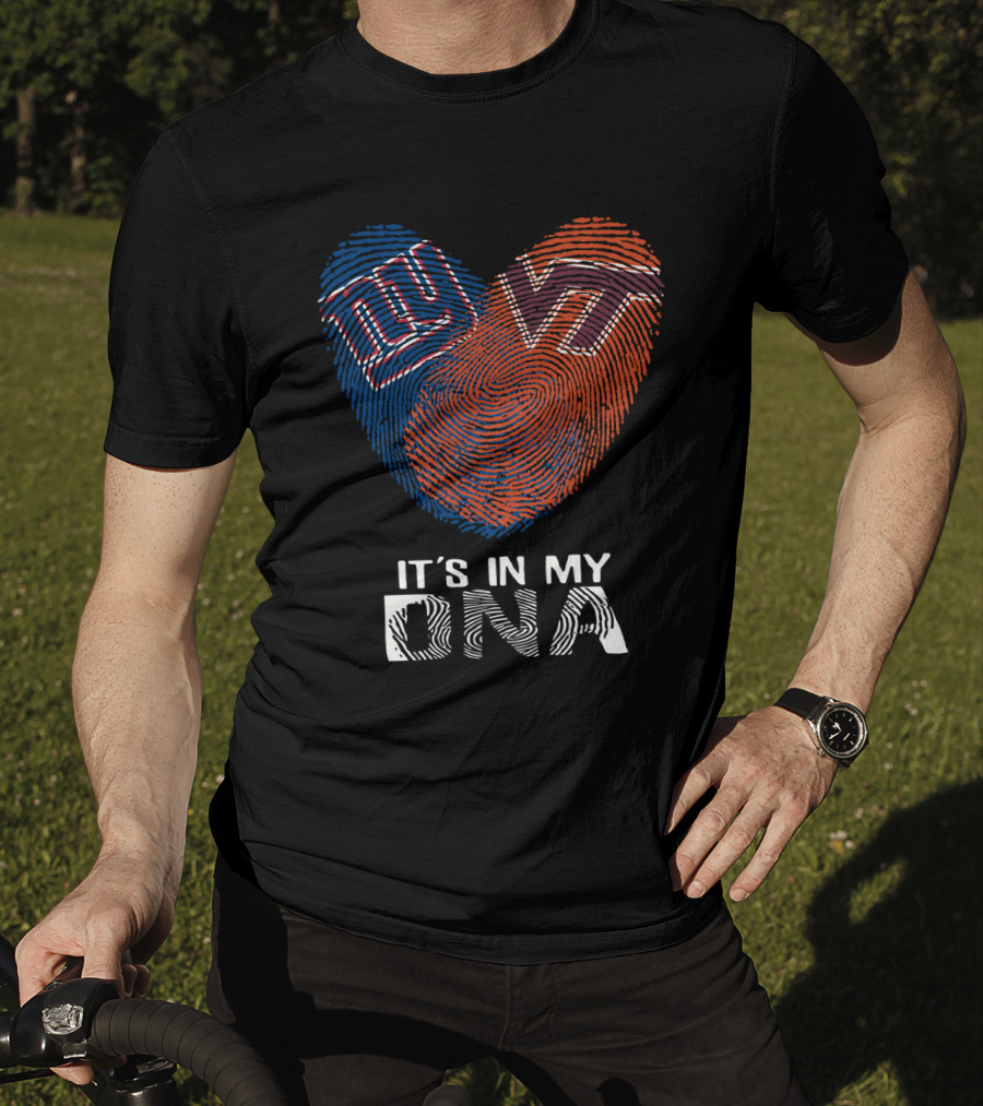 Giants VT It's In My DNA Fingerprint Heart T-Shirt