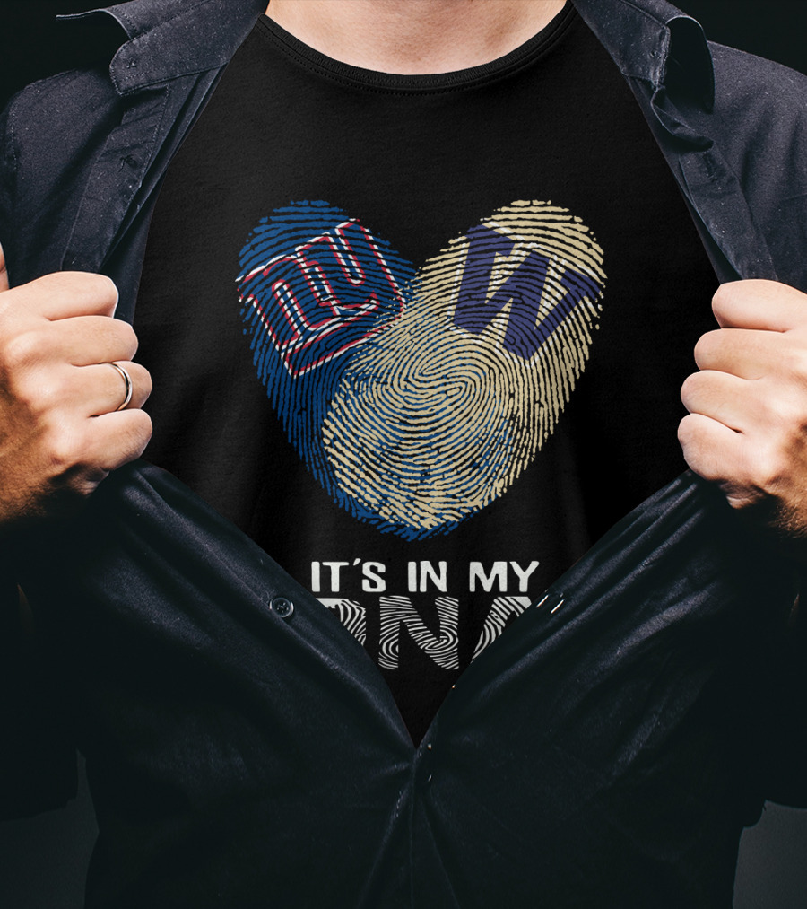 Giants Huskies It's In My DNA Fingerprint T-Shirt