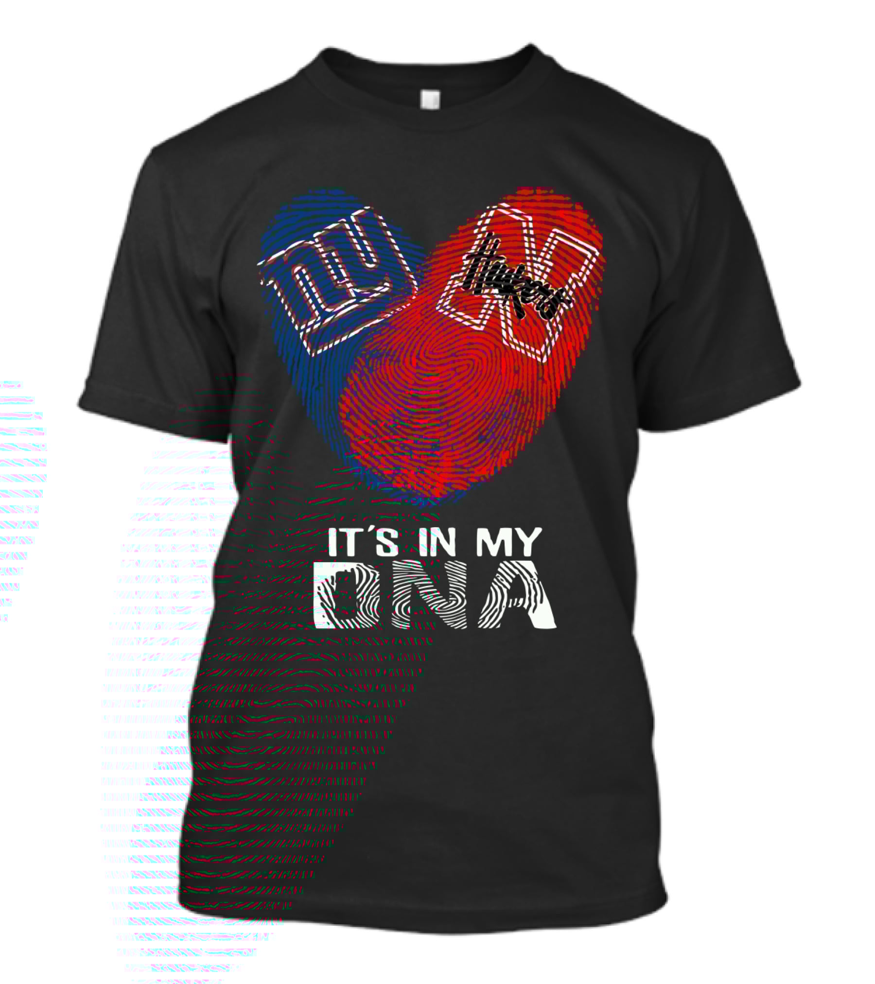 Giants Huskers It's In My DNA Fingerprint Heart T-Shirt