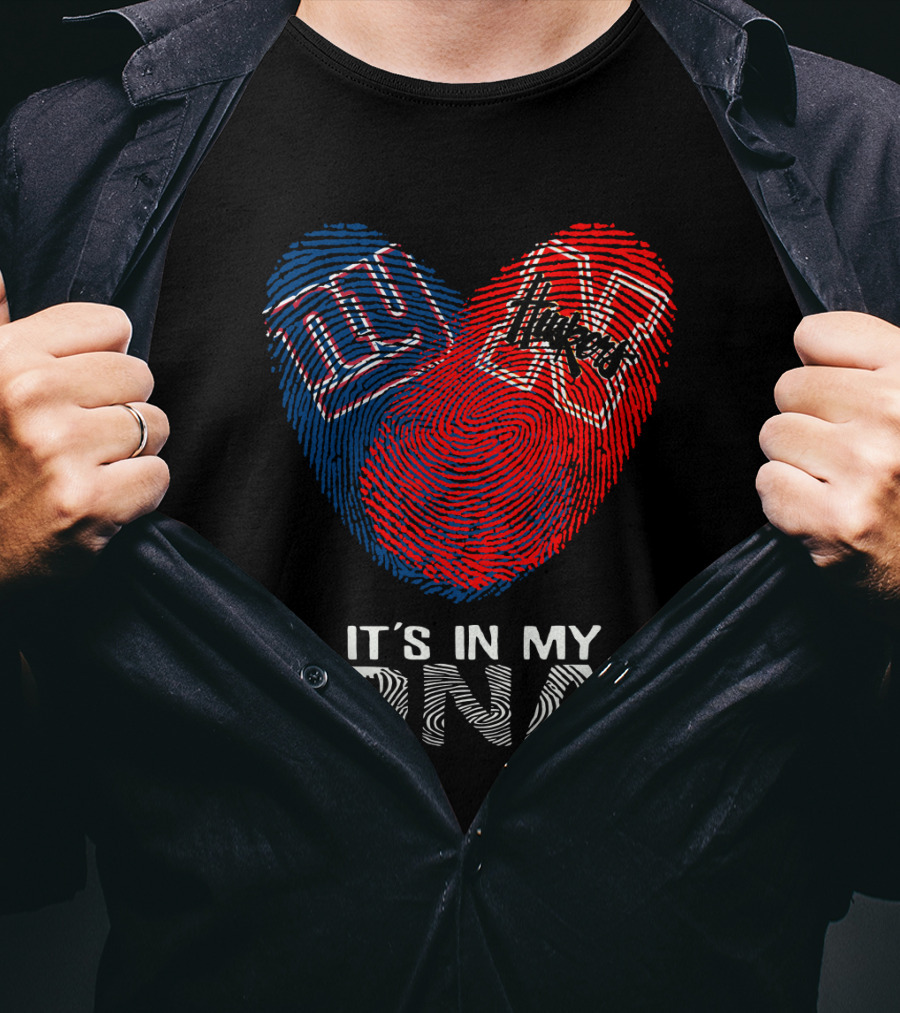 Giants Huskers It's In My DNA Fingerprint Heart T-Shirt