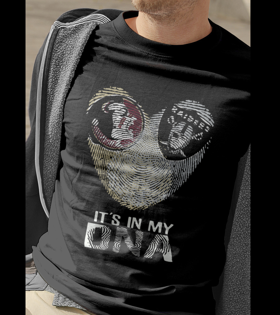 Raiders Seminoles It's In My DNA Fingerprint Icons T-Shirt