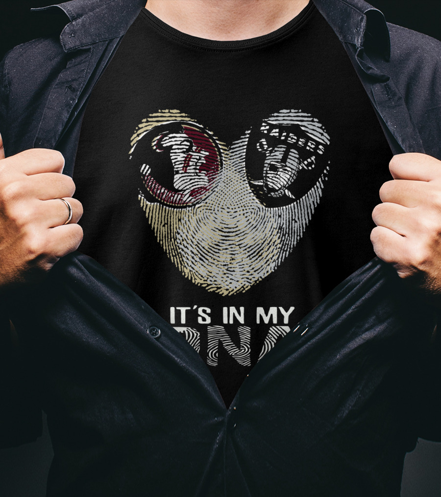 Raiders Seminoles It's In My DNA Fingerprint Icons T-Shirt