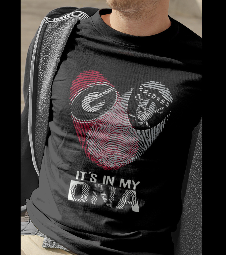 Raiders Bulldogs It's In My DNA Fingerprint Heart T-Shirt