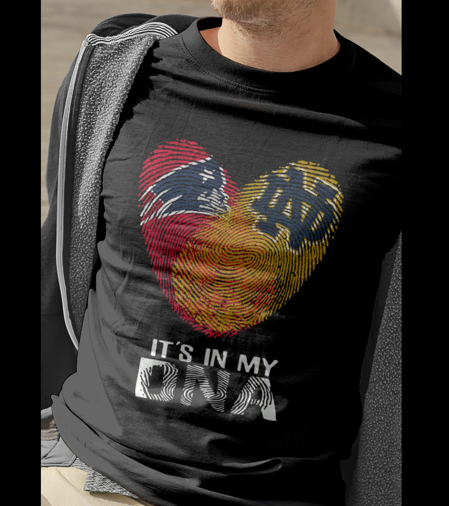Patriots Notre Dame It's In My DNA Fingerprint Heart T-Shirt
