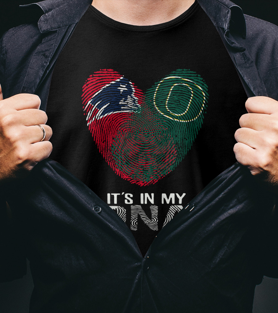 Patriots Ducks It's In My DNA Fingerprint Heart T-Shirt