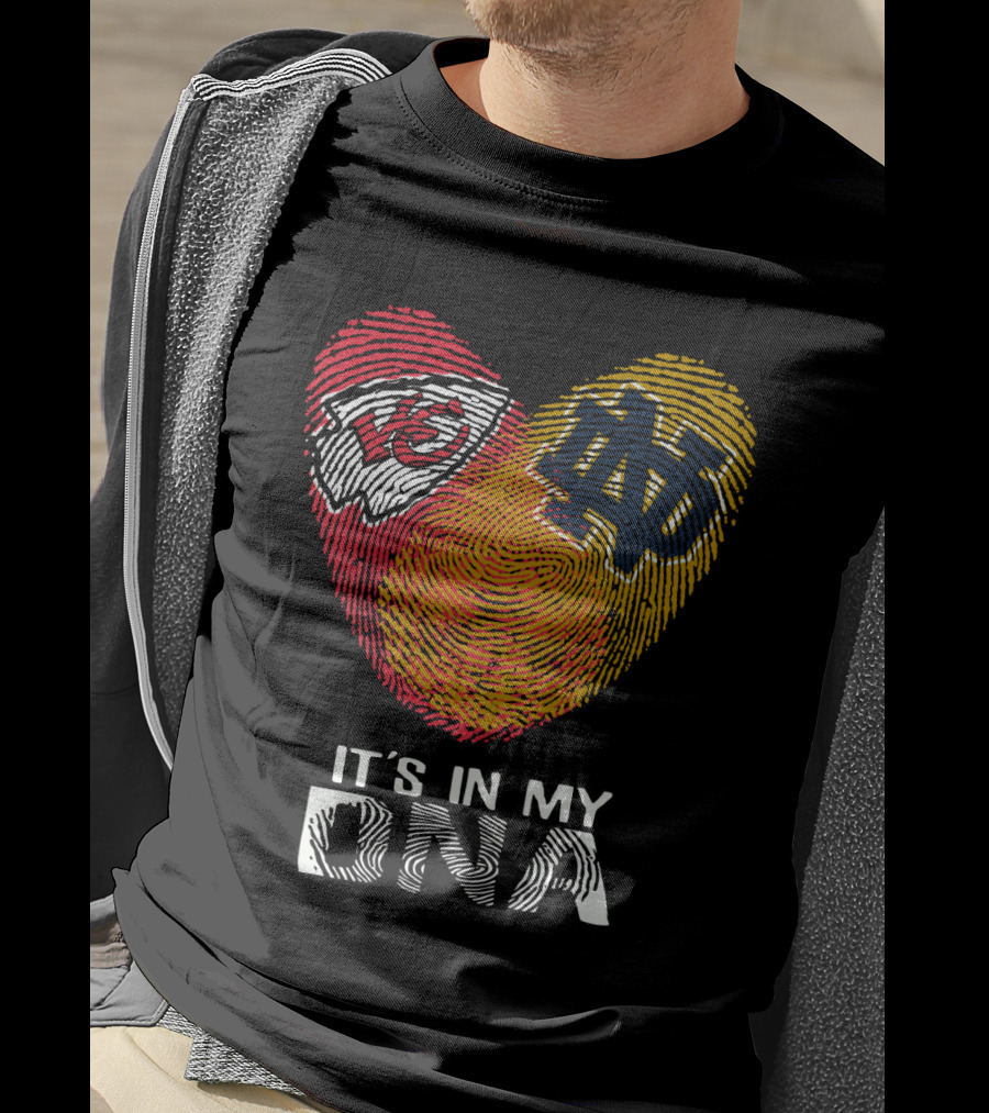 Chiefs Notre Dame It's In My DNA Fingerprint Heart T-Shirt