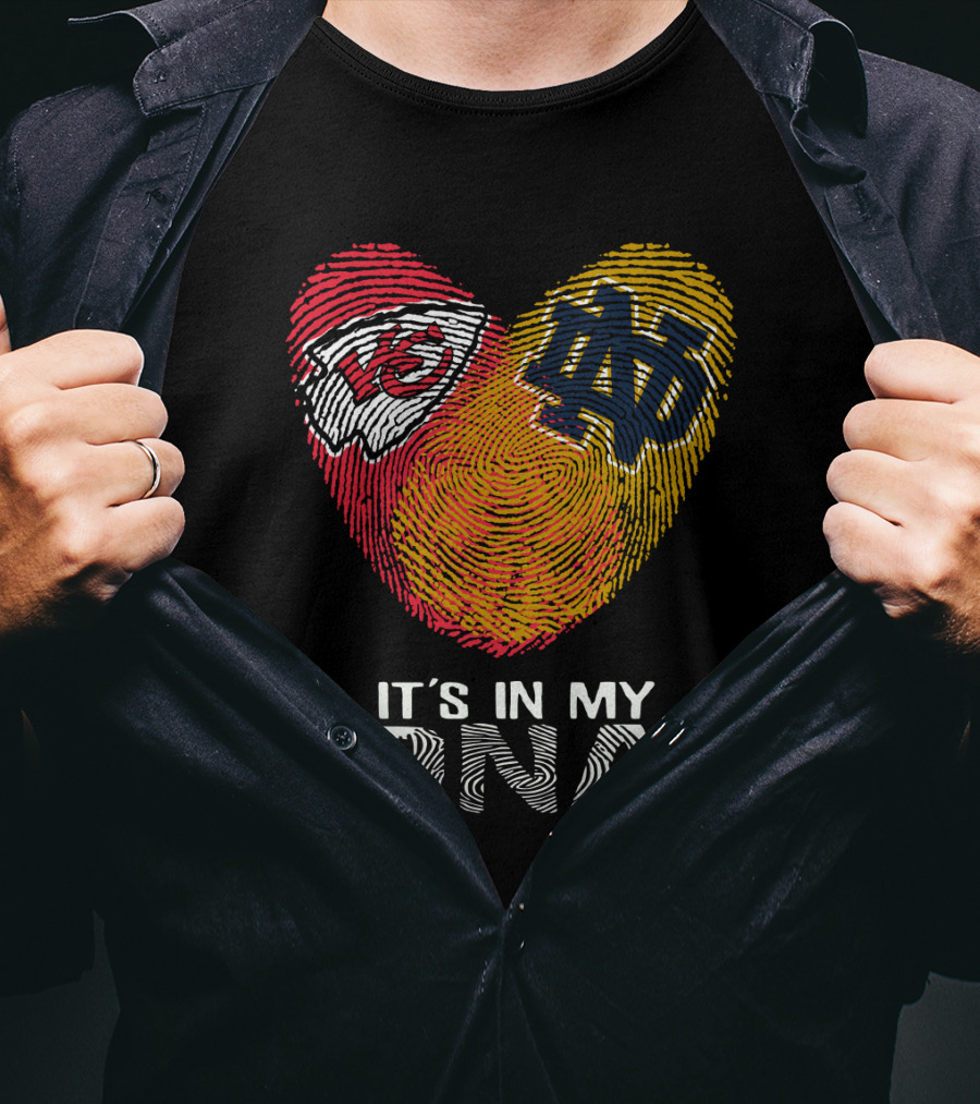 Chiefs Notre Dame It's In My DNA Fingerprint Heart T-Shirt