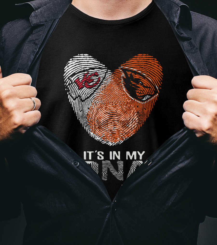 Chiefs Oregon State It's In My DNA Fingerprint Heart T-Shirt