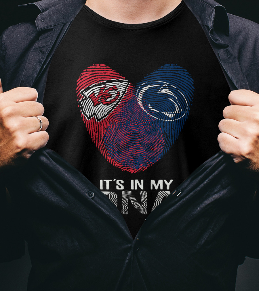 Kansas City Chiefs Penn State It's In My Dna Fingerprint T-Shirt