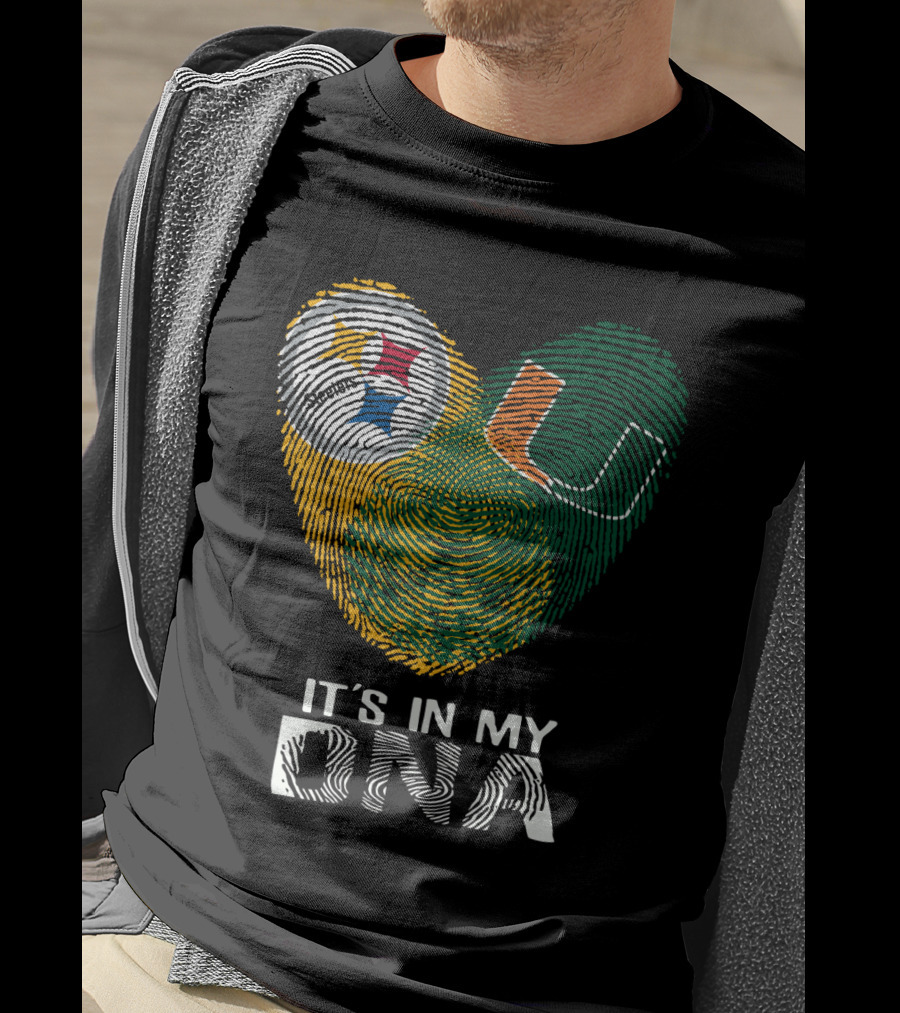 Steelers Hurricanes It's In My DNA Fingerprint T-Shirt