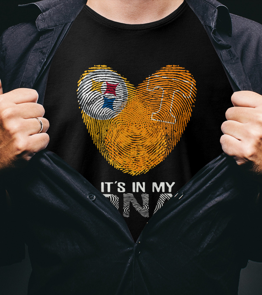 Steelers Tennessee It's In My DNA Fingerprint Heart T-Shirt