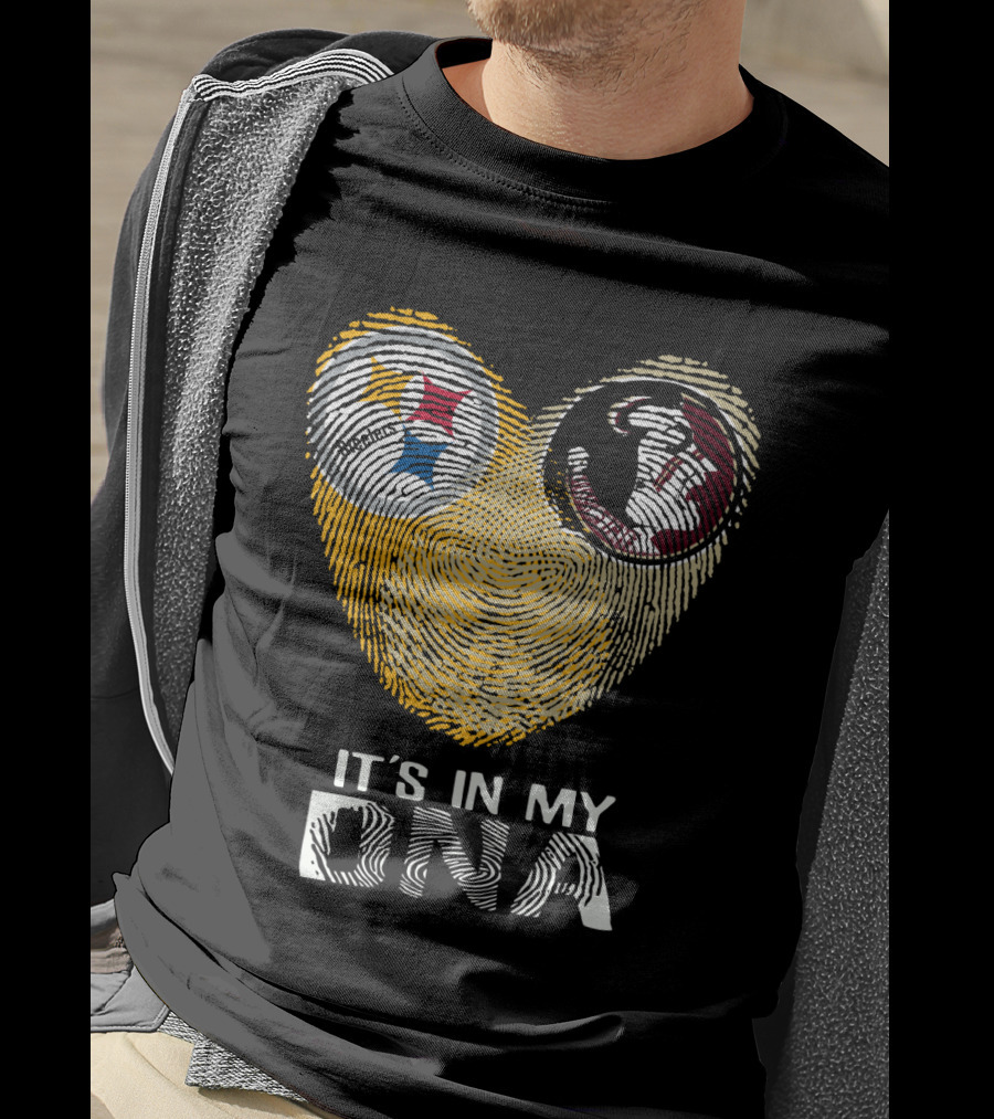 Steelers Seminoles It's In My DNA Fingerprint Heart T-Shirt