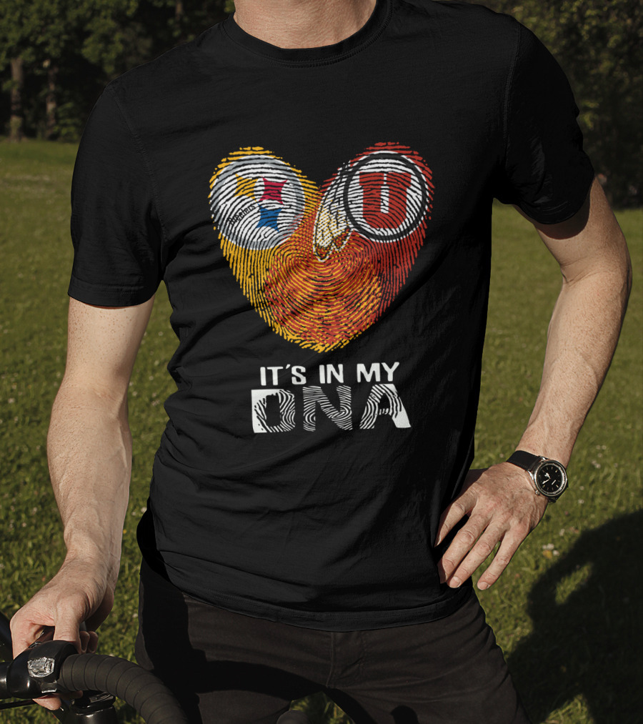 Steelers Utah Utes Fingerprint It's In My DNA T-Shirt