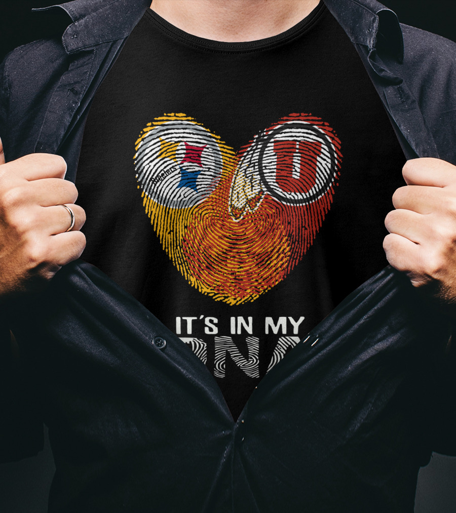 Steelers Utah Utes Fingerprint It's In My DNA T-Shirt