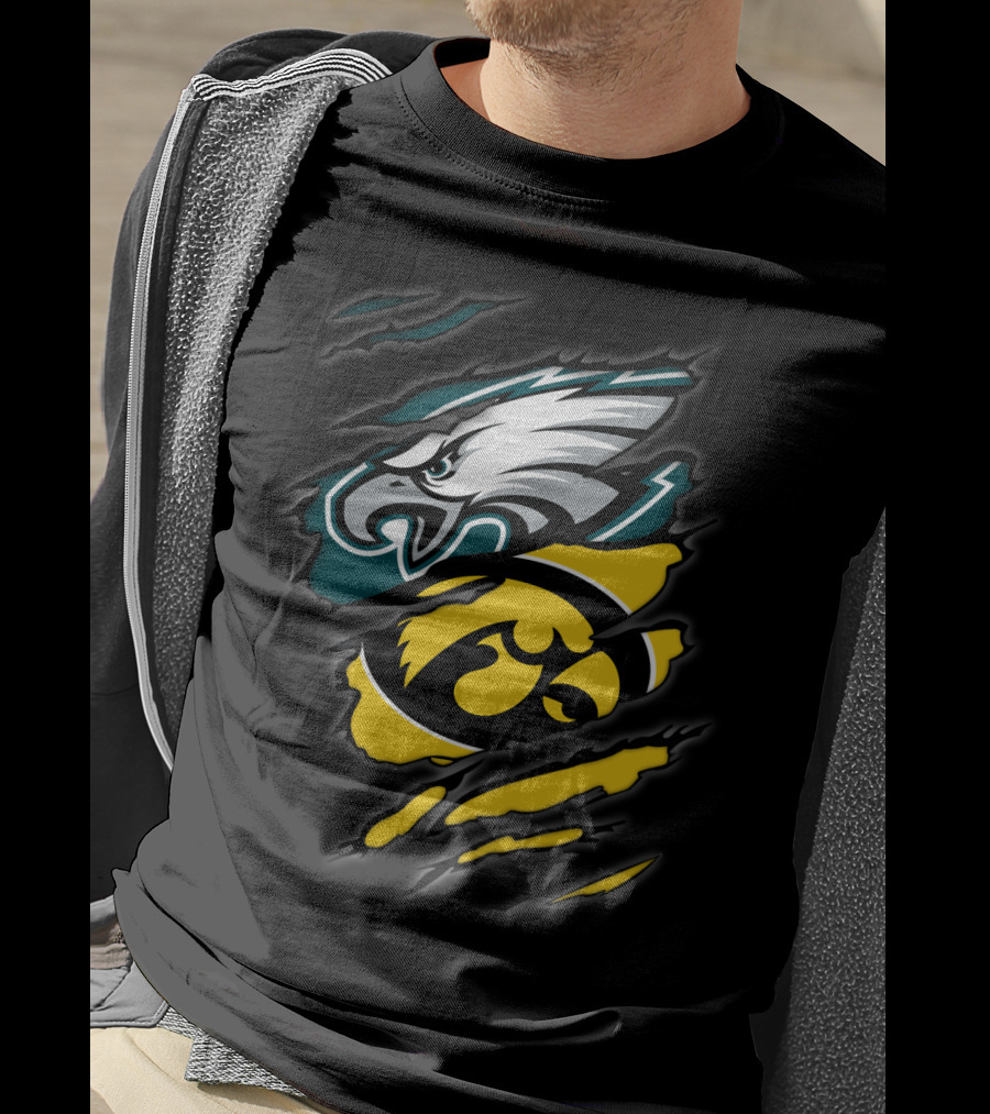 Eagles Iowa Hawkeyes Logo Mashup T-Shirt