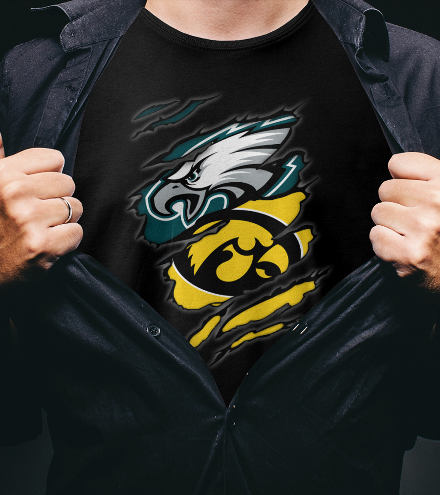 Eagles Iowa Hawkeyes Logo Mashup T-Shirt